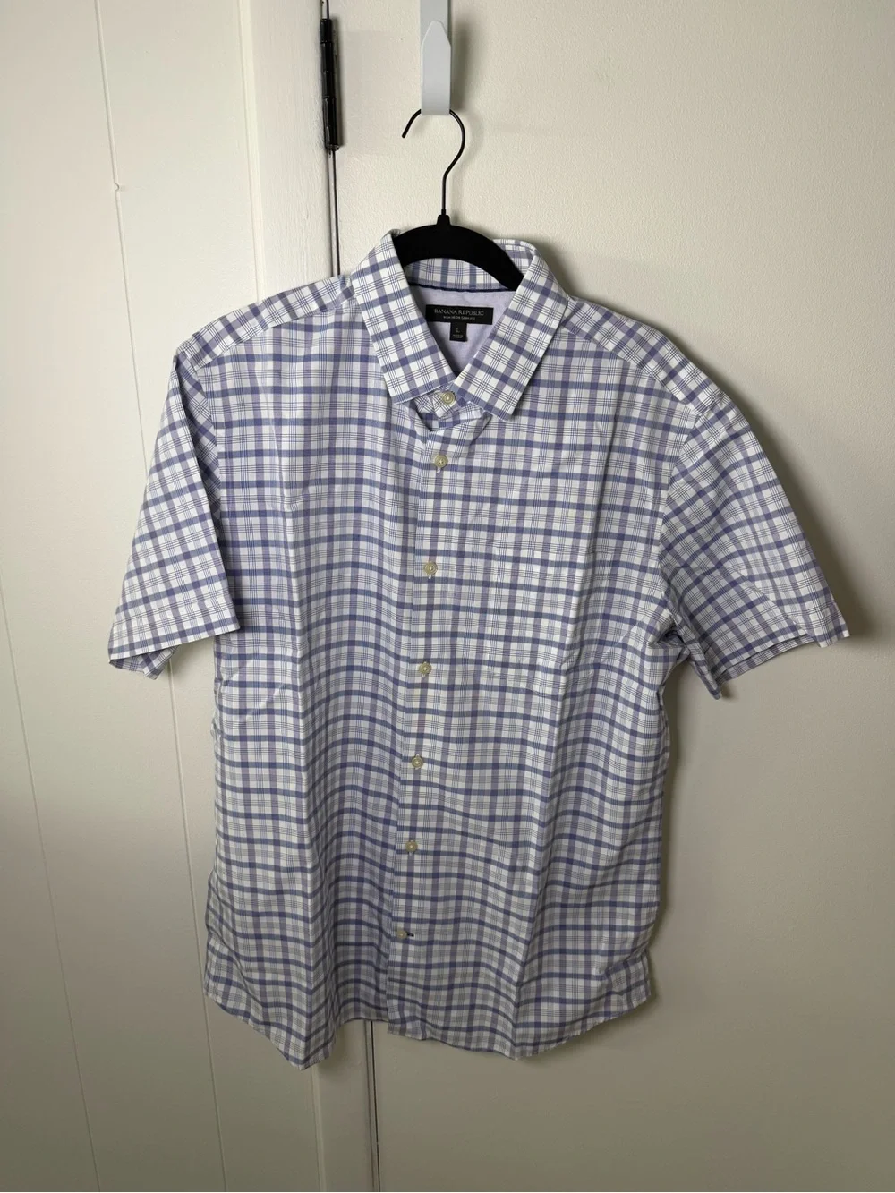 Banana Republic | Non‑Iron Slim Fit Shirt | Purple Plaid | Men’s L | GUC